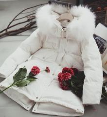 韩国新款2016冬装小清新甜美白色羽绒服女中长款宽松加厚长袖外套