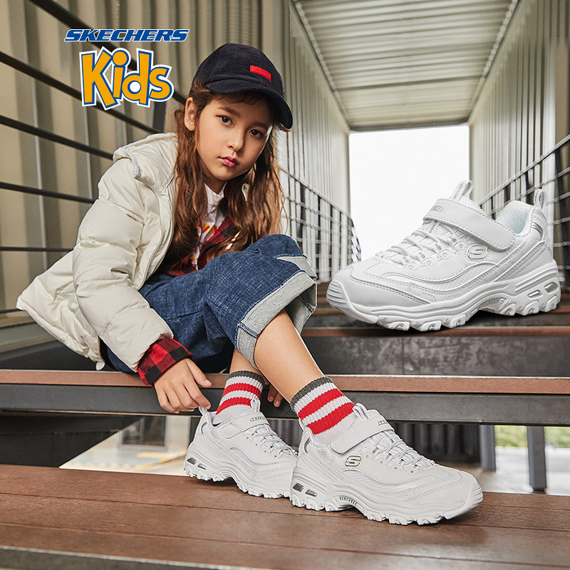 Skechers斯凯奇男女儿童运动老爹鞋小白鞋 透气亲子熊猫鞋996212L
