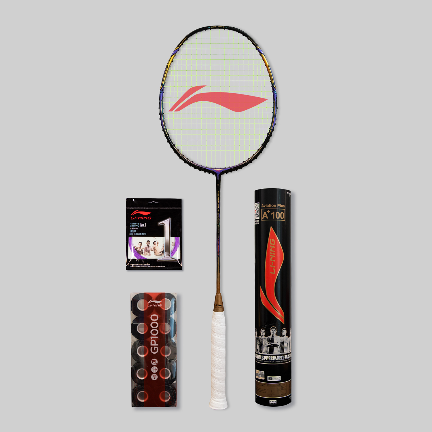 中国李宁风动9000i黑金战拍aypr004进攻型全碳素羽毛球拍 aypr004