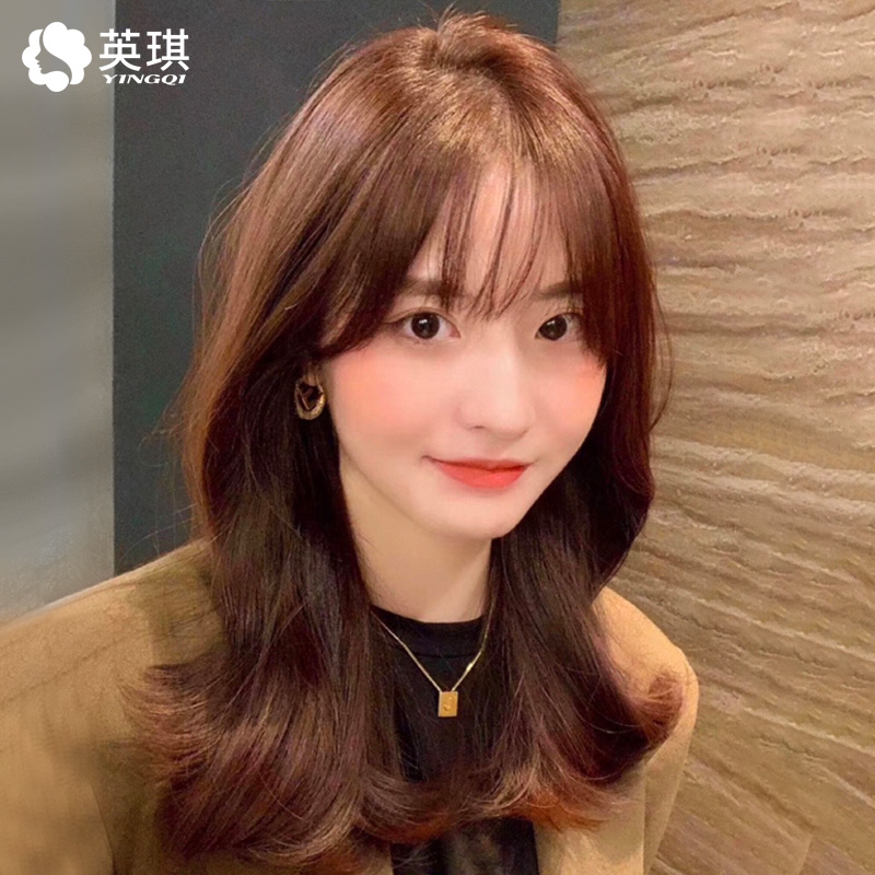 放心好店女长发法式空气刘海长卷发中长头套