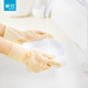 茶花加厚耐用型家用厨房洗碗手套女家务冬季乳胶洗衣服橡胶皮防水