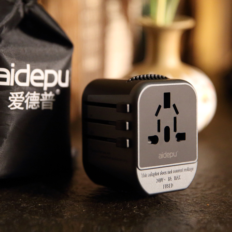 爱德普转换插头全球通用欧标英标日本旅行万能转换器USB快充插座
