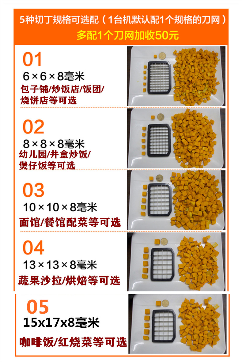 促销顺丰直达商用切丁机胡萝卜切丁神器蔬果切颗粒机电动土豆切丝