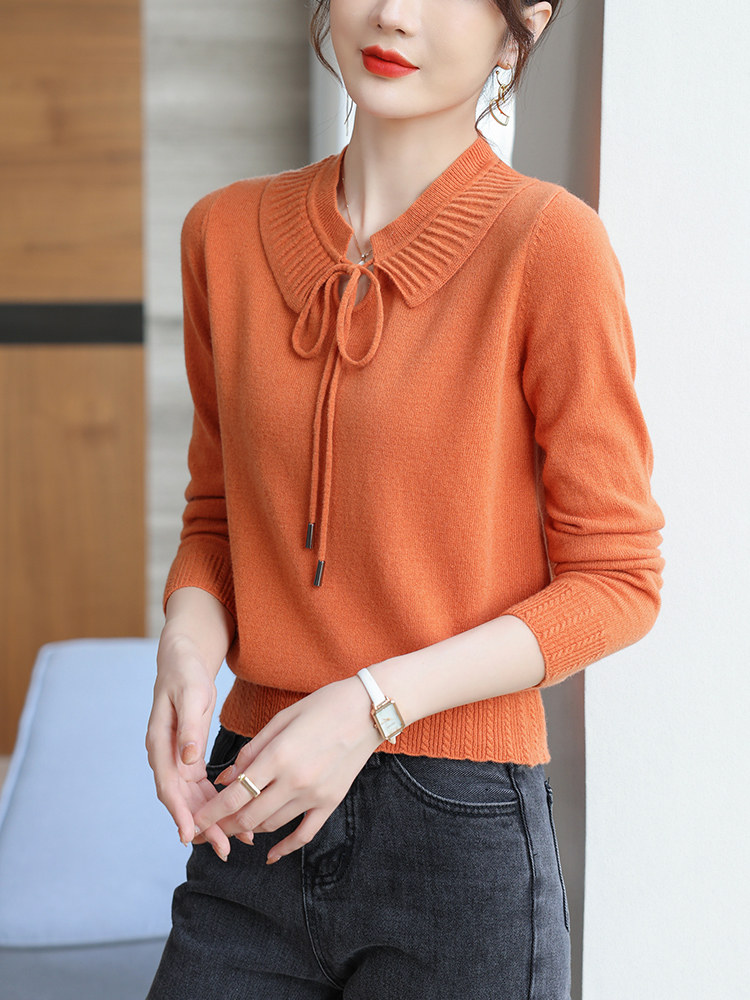羊毛衫女100纯羊毛打底衫洋气秋冬2021新款女士毛衣春秋漂亮上衣
