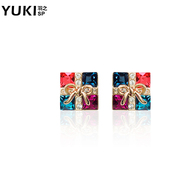 YUKI woman-shaped Crystal studs Korea earring boutique sweet Valentine''s Day surprise gift