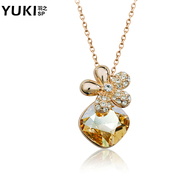 YUKI jewelry necklace girl Korea Korean fashion short chains of clavicle aolili crystal flower original