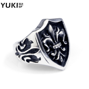 YUKI men''s rings in Central Europe and retro fashion personality index finger ring shield City Boy Club accessories