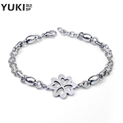 YUKI titanium steel bracelet fashion jewelry men''s four-leaf clover European fashion jewelry France new original designs