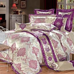 Zu家纺 欧式奢华别墅样板房紫色高档床上用品多件套婚庆十件套