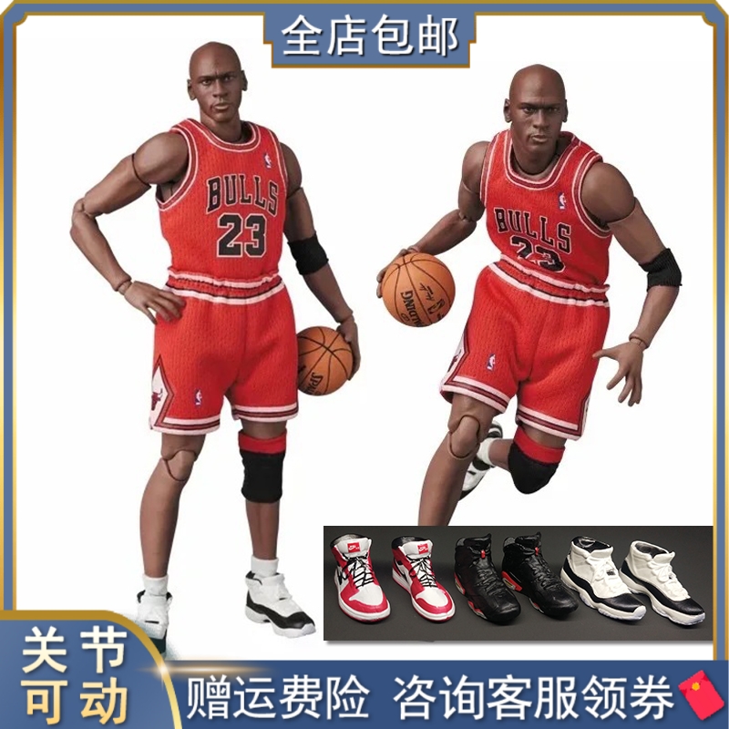 nba迈克尔乔丹1/12可动手办jordan23号公牛队aj人偶模型摆件礼物