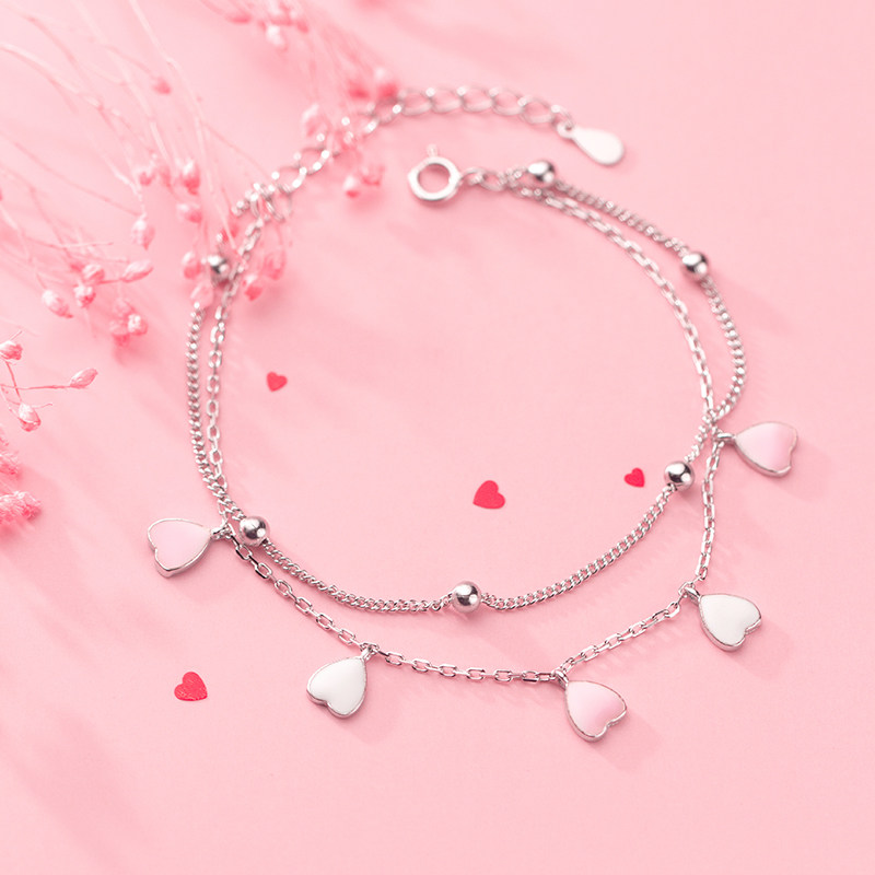 爱洛奇s925银小甜美爱心_手链_爱洛奇饰品旗舰店 - 影戏拍客