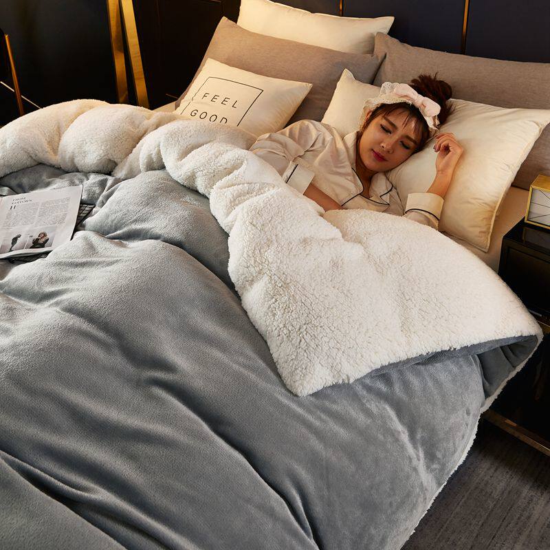 冬季加厚保暖羊羔绒被套学生宿舍单人法兰绒单件被罩珊瑚绒被子套