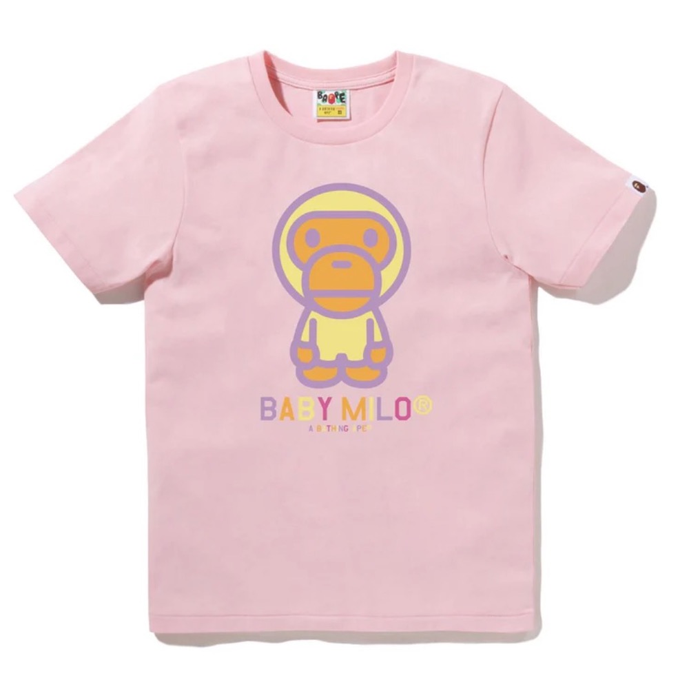 BAPE短袖T恤女彩色小猿纯棉时尚百搭日本代购COLORS BABY MILO