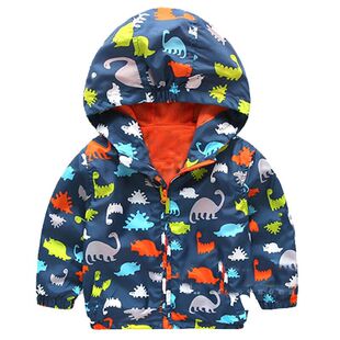 kids autumn thin boys jacket outerwear Cute Dinosaur coats