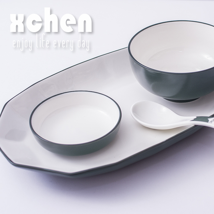Northern Europe style Dark green INS Red porcelain tableware bulk Rice soup Noodle bowl Soup Rice dish Vinegar dish Spoon sizein the Tableware , Tableware , Bowl category - from Buy2taobao.com to provide professional Taobao agent buy service