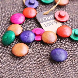 10颗价 彩色烤漆蘑菇纽扣毛衣套装木扣子装饰童装手工diy辅料