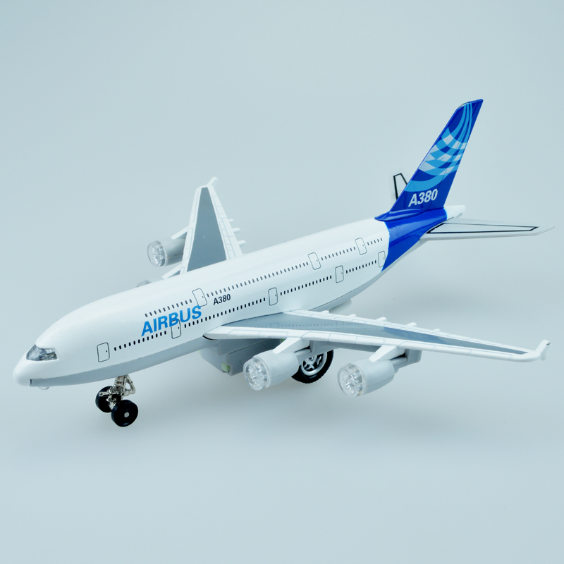 声光回力空客a380 波音777 空军一号客机 合金飞机模型玩具车礼物