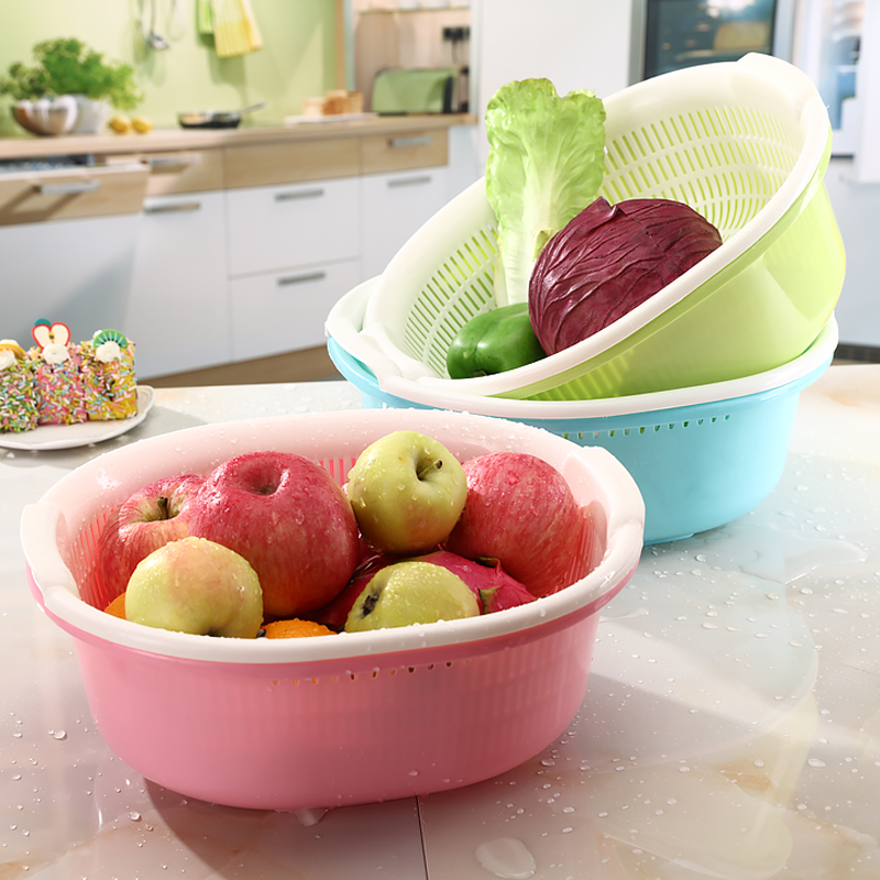 3 sets originality household Fruit bowl Fruit plate double-deck kitchen Supplies Vegetables basket Plastic Large Leachate Basketin the Tableware , Tableware , Fruit bowl/Fruit plate/Hamper category - from Buy2taobao.com to provide professional Taobao agent buy service