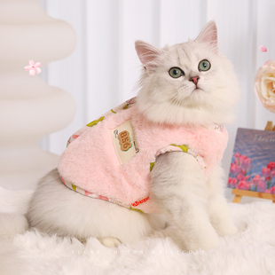 猫咪衣服冬季保暖宠物马甲布偶幼猫金渐层防掉毛猫猫小猫冬天衣服