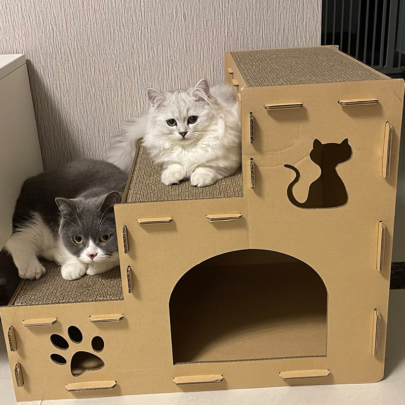 猫抓板猫窝一体猫屋猫别墅瓦楞纸猫房子特大号纸箱猫玩具猫咪用品