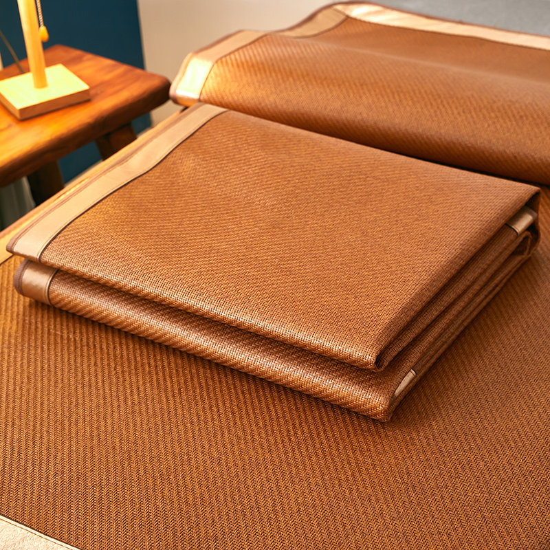 家用藤席天然纯藤凉席双面正反两用可折叠冰丝席子单人三件套夏季