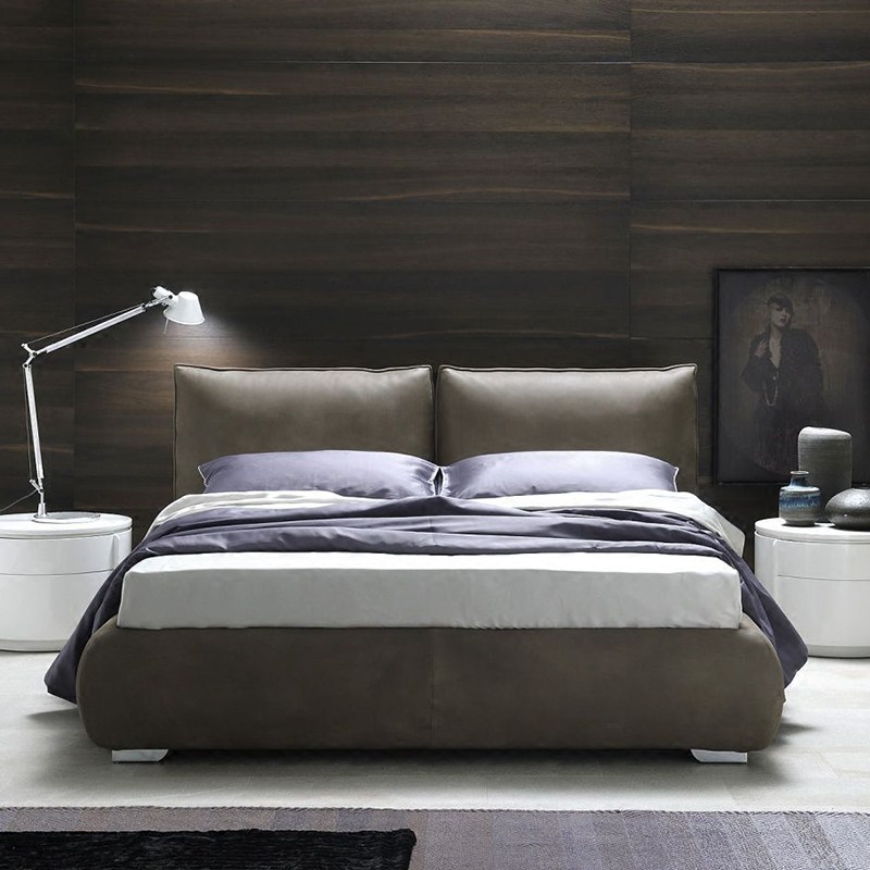 8米双人大气简约意大利家具轻奢皮床主卧婚床cbd168