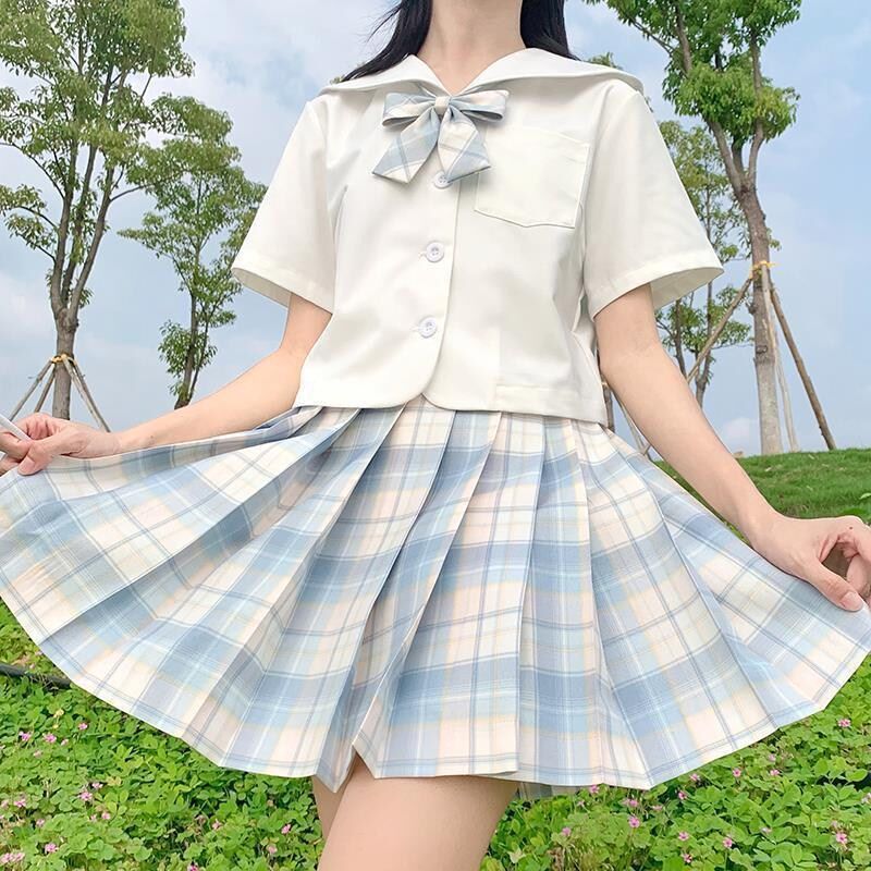 衬衫水手服jk制服套装百褶裙,童装休闲套装,凯文服饰