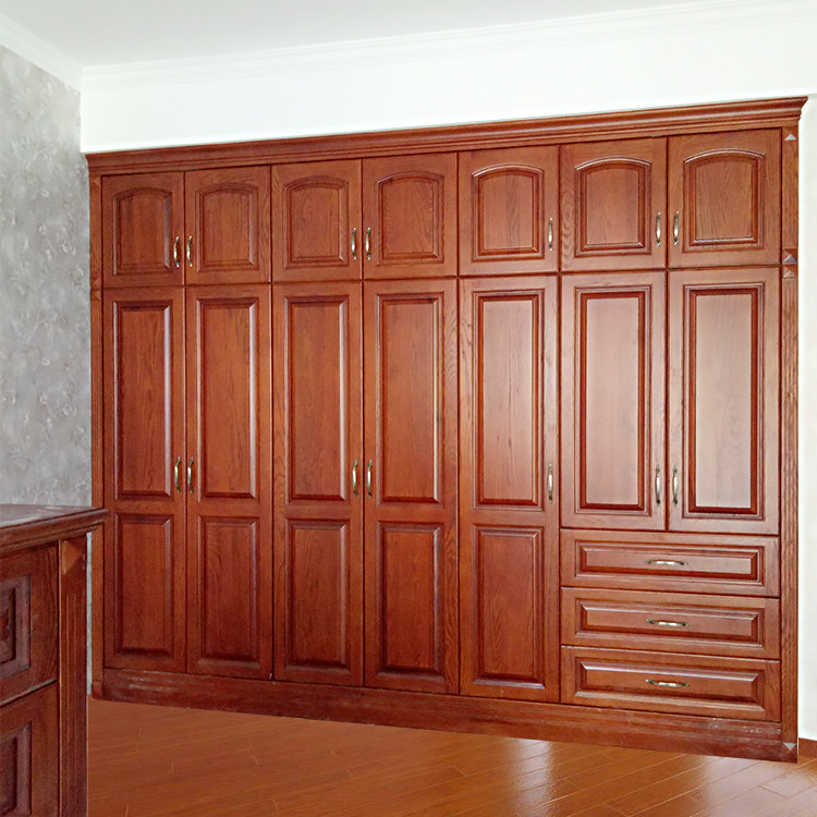 重庆新明玮家居定制实木衣柜定制原木衣帽间定做红橡原木衣柜优惠券