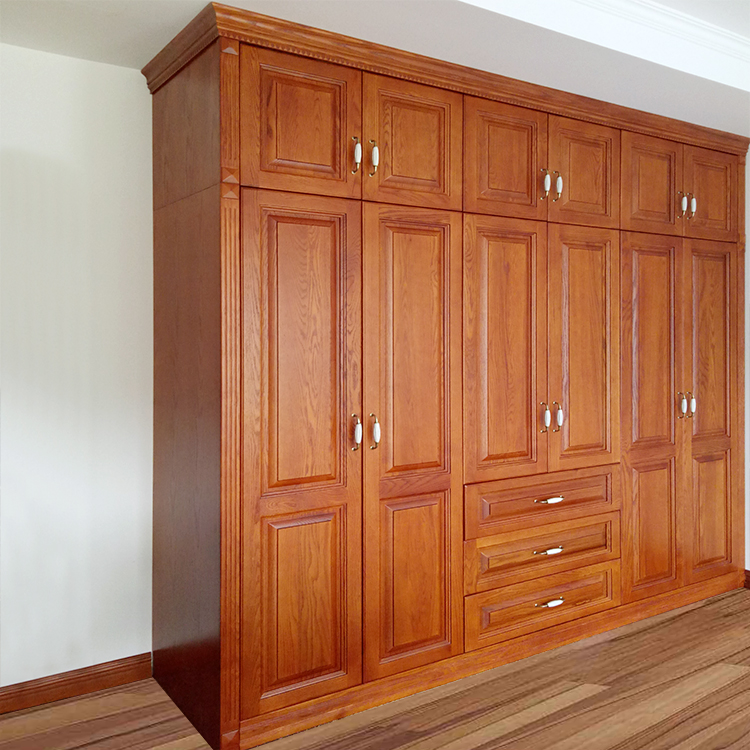 新明玮家居定制实木衣柜定制原木衣帽间定做红橡木衣柜原木衣优惠券