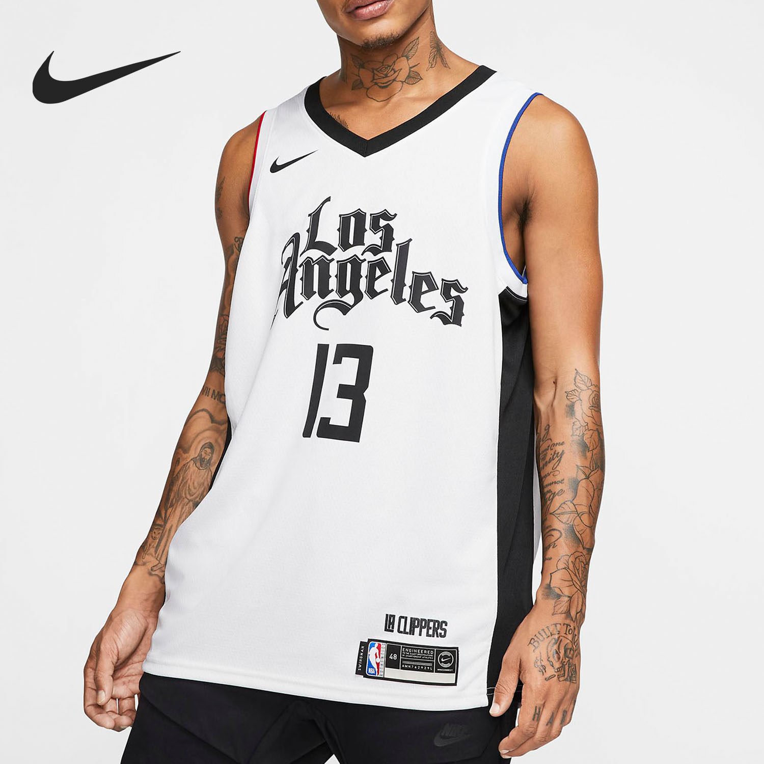 nike耐克正品新款洛杉矶快船队–cenikenbasw男子球衣av4644