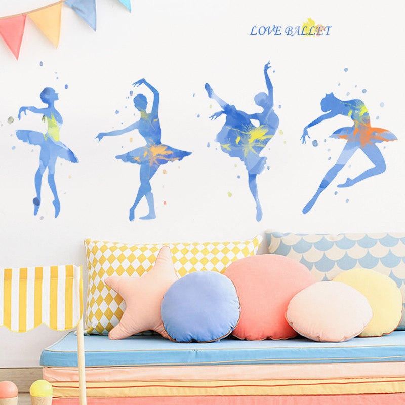 芭蕾舞艺术墙贴创意背景墙装饰画画舞蹈教室布置练功房墙贴纸自粘