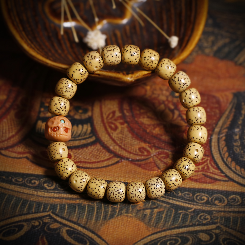 陈籽星月菩提手串女文玩单圈原籽天然配饰老型珠子盘玩阿呆手链