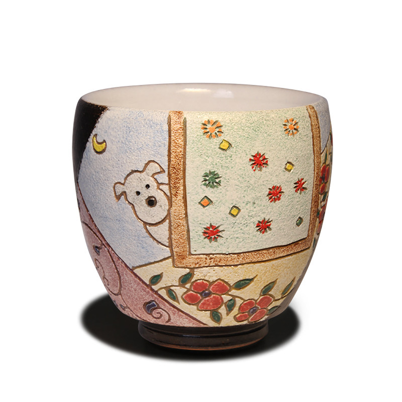 茗趣轩家居专营店的优惠券大全—台湾陶艺师陈明谦手绘刻花文创毛小孩