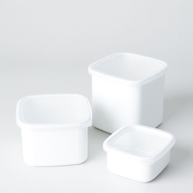 日本制野田珐琅食物保鲜饭盒搪瓷厨房存储密封便当盒冰箱冷藏容器