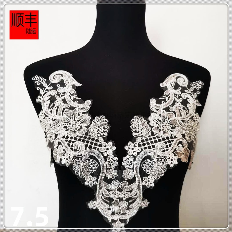 Sequins Embroidery Lace Flower stickers Wedding dress full dress decorate accessories After the shoulder DIY Material Science new pattern Salein the Textile fabrics/Accessories/Supporting, Textile Accessories, Fabric sticker category - from Buy2taobao.com to provide professional Taobao agent buy service