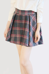 韩版秋冬季装女装格子毛呢半身裙显瘦学生高腰短裙子a字裙包臀裙