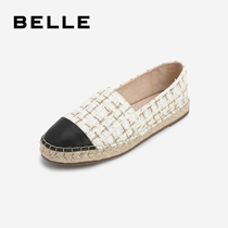 百丽小香风渔夫鞋女2020春夏新商场同款平底休闲单鞋V3M1DBQ0