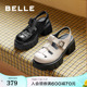 百丽女鞋子户外厚底凉鞋新款罗马猪笼凉鞋女外穿B6N1DBL4