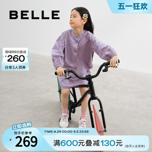 百丽厚底板鞋女童鞋2024夏季大童网面透气运动休闲小白鞋62290B84