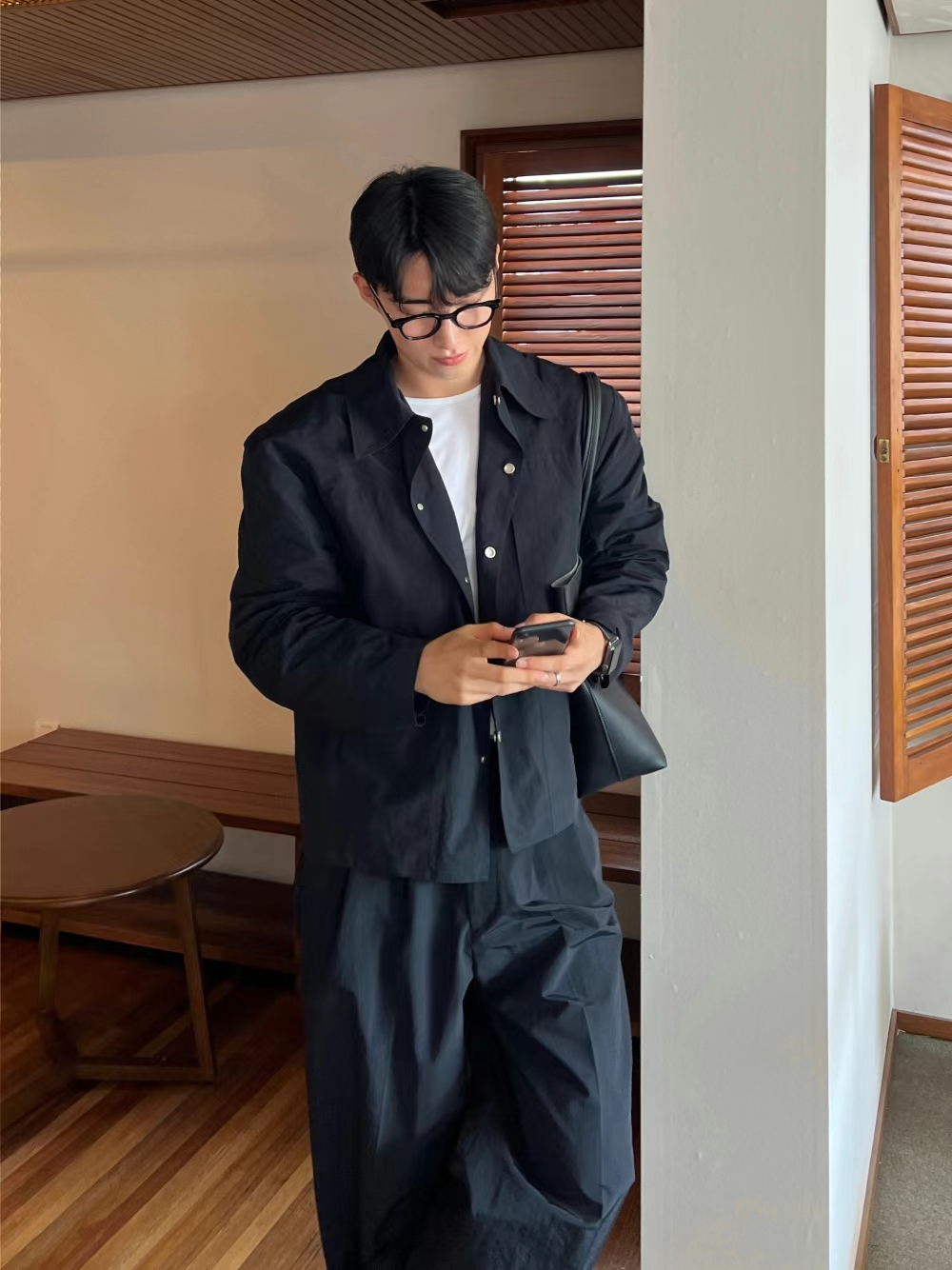 Do韩国品质男装代购Reve显瘦设计百搭大领衬衫式外套年青通勤休闲