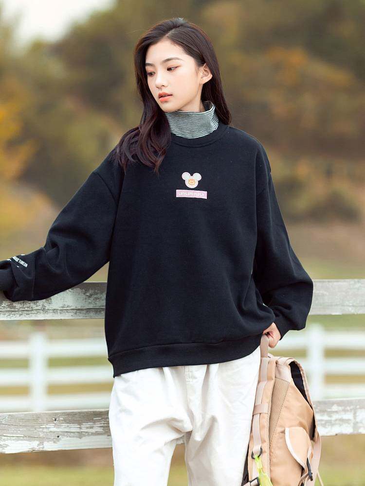 初中生卫衣秋冬装2022新款内搭少女大童高中学生半高领加绒上衣潮