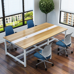简约钢木办公桌子收纳桌公司办公用电脑桌组合桌现代台式书桌包邮