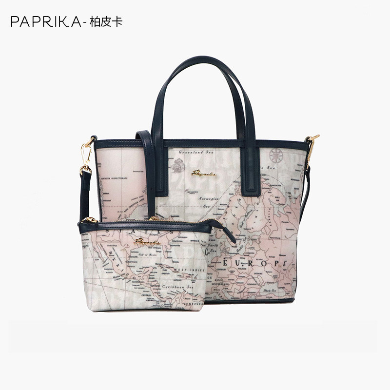 paprika香港女包子母包大容量托特包2020新款单肩手提包地图包包