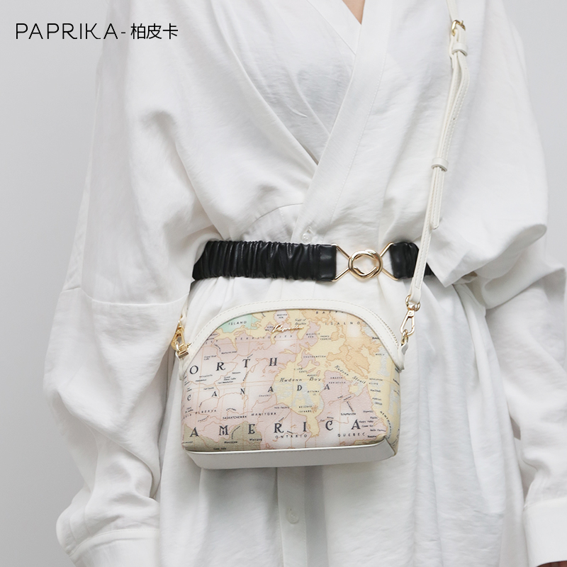 paprika贝壳包秋冬质感包包高级感地图包单肩包轻便女斜挎小包