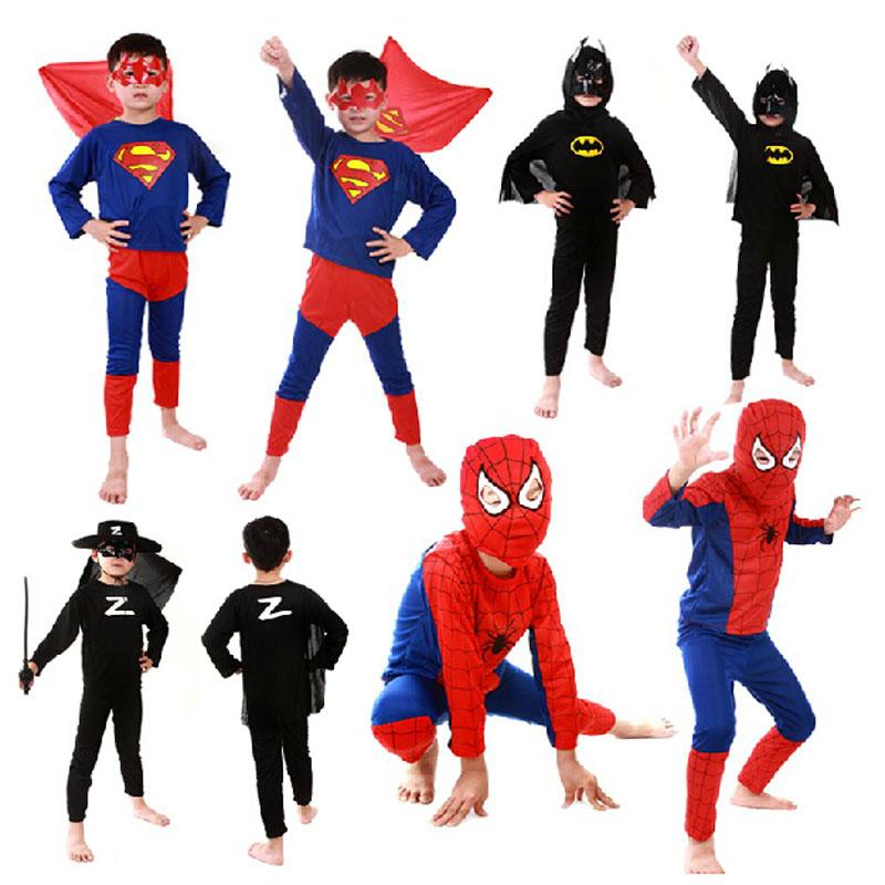 万圣节儿童服装演出披风超人蝙蝠侠蜘蛛侠套装动漫COS表演衣服