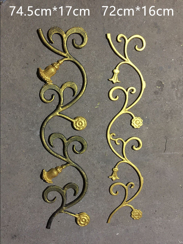 铁艺大门配件铸铁花牵牛花朵中式双开乡村铁艺大门庭院门装饰边花