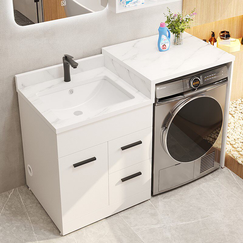 洗脸池洗衣机组合柜一体优惠券爱比价妈妈