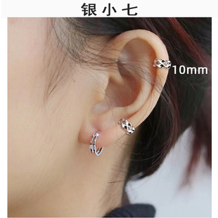 【银小七】S999纯银双层莫比乌斯耳骨耳环高级感个性耳圈足银耳饰