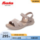 Bata舒适凉鞋夏季商场新款羊皮厚底松糕底一字带凉鞋AHT02BL2