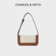 CHARLES&KEITH24春新品CK2-20671598通勤手提腋下包帆布小方包女